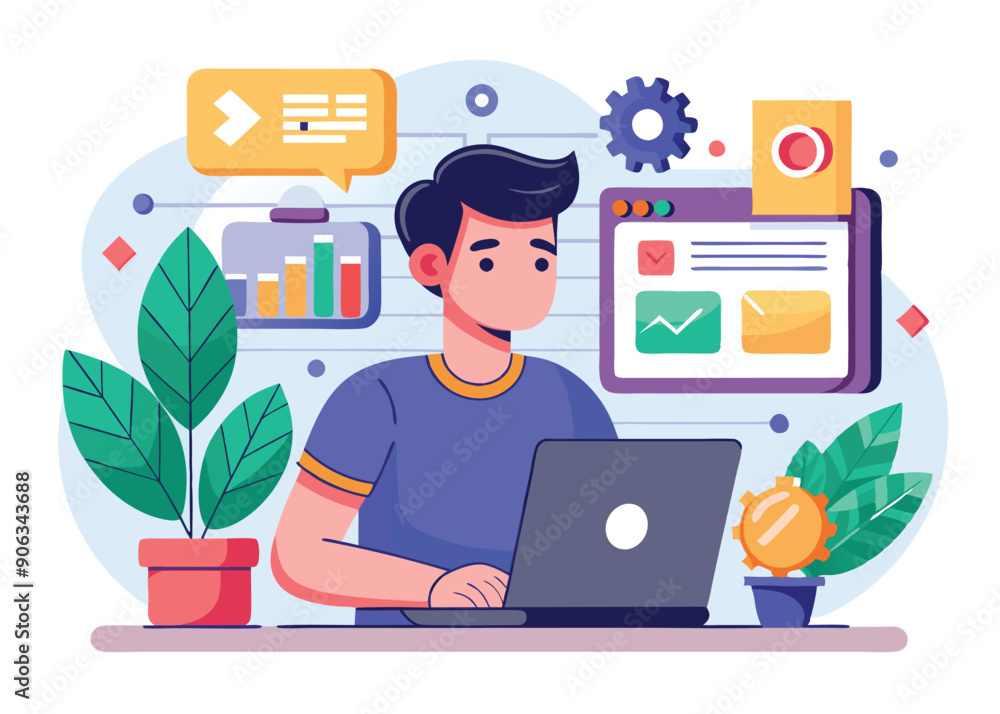 Wall mural uiux designer vector design