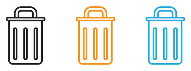 Delete icon Flat vector set outline