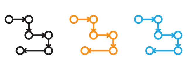 Planning icon Flat vector set outline