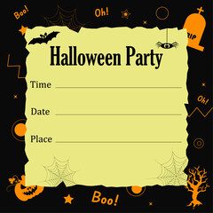 Halloween party invitation template