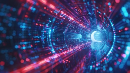 Obraz premium Abstract Tunnel of Light and Data