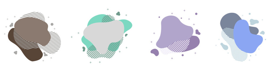 Abstract gradient banners with smooth liquid shapes. Set of abstract modern graphic elements.