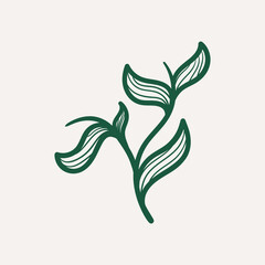 Leaves design elements - Vector illustration leaf shapes in  green colours on white background