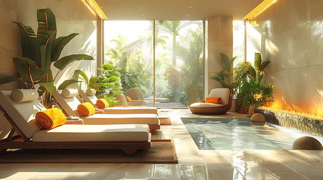 Serene spa environment where individuals are receiving holistic health treatments such as aromatherapy and massages