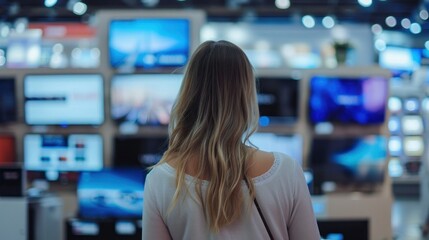 Woman Shopping for TV