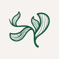 Leaves design elements - Vector illustration leaf shapes in  green colours on white background