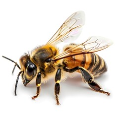 Close-up of a Honey Bee with Folded Wings