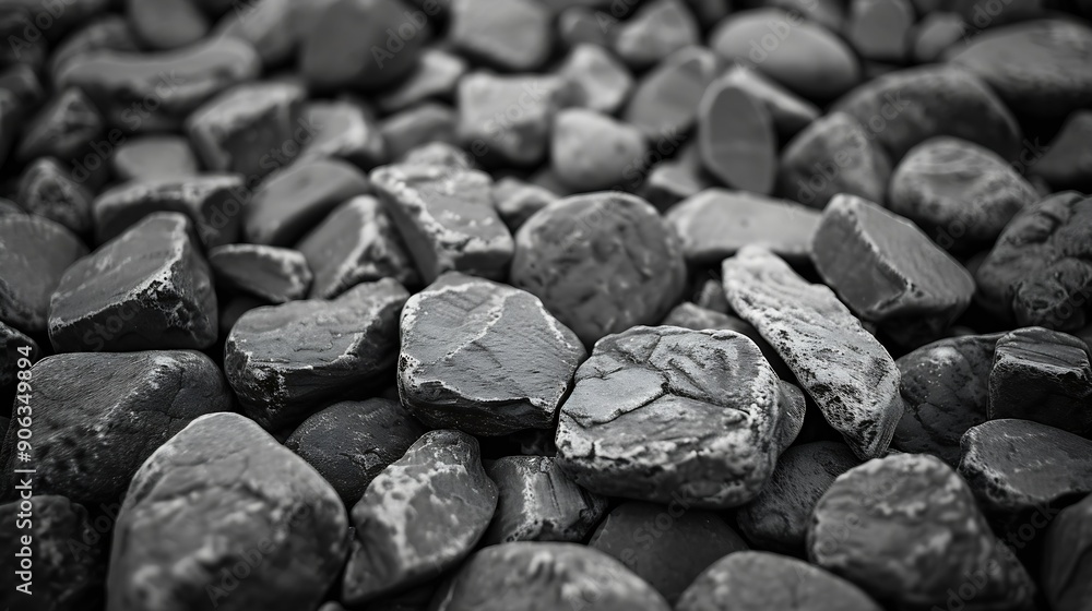 Poster small stone texture for background gravel texture surface of small pebble stone black and white : ge