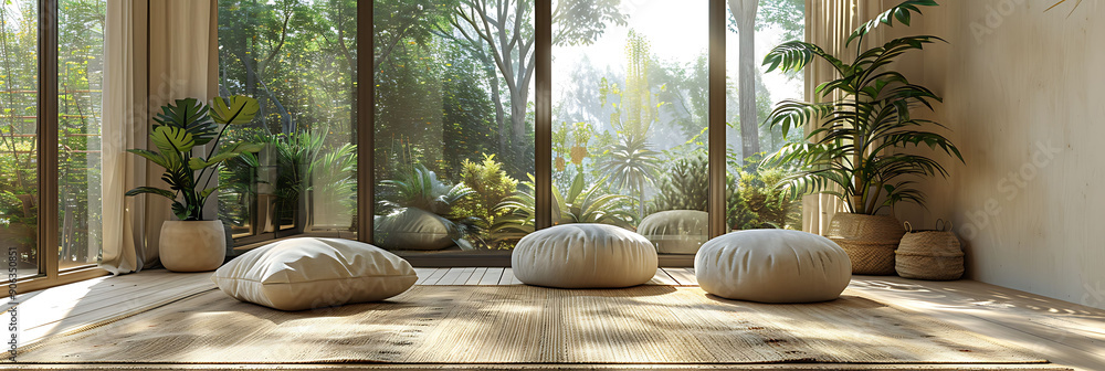 Aufkleber interior creating harmonious environment with cohesive color schemes and balanced decor in a serene 
