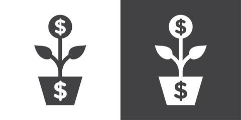 Investment tree icon Thin line illustration set