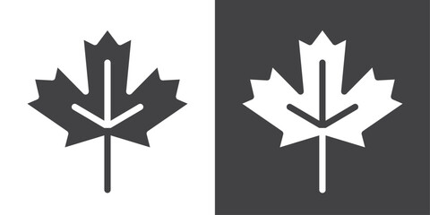 Maple leaf icon Thin line illustration set