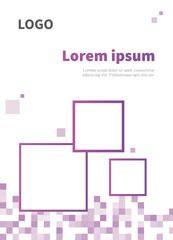 A geometric pattern with squares in purple hues. The abstract layout creates a modern and dynamic feel, suitable for contemporary designs.