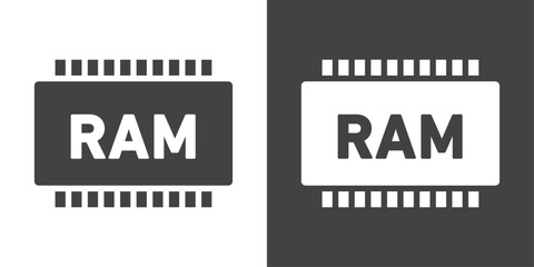 Ram memory icon Thin line illustration set