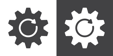 Recovery gear icon Thin line illustration set