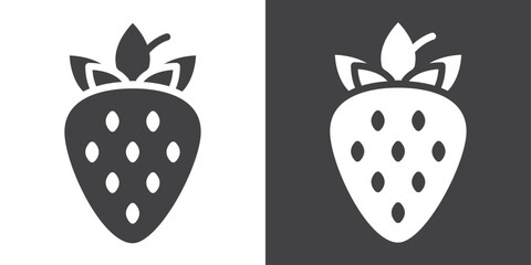 Strawberry icon Thin line illustration set