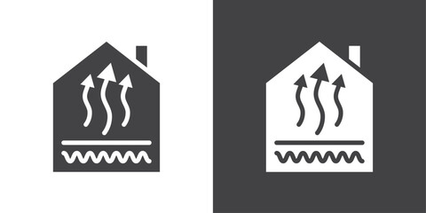 Underfloor heating icon Thin line illustration set
