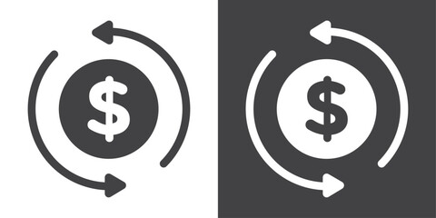 Turnover icon Thin line illustration set