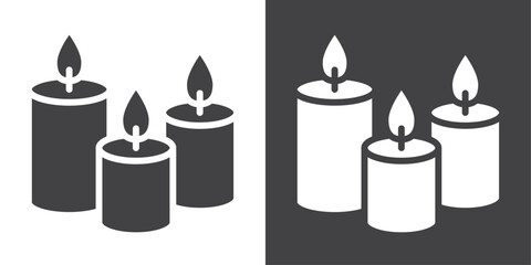 Candle icon Thin line illustration set