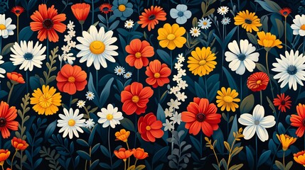 Botany, flower and florals seamless background. Vibrant pattern for textile and beauty fashion