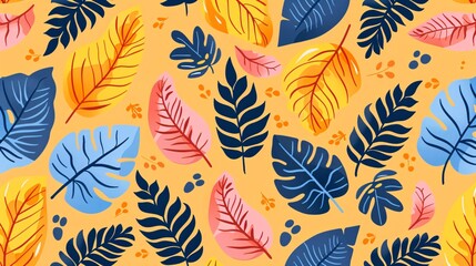 Fototapeta premium Botany, flower and florals seamless background. Vibrant pattern for textile and beauty fashion