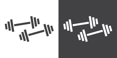 Fototapeta premium Dumbbell pair icon Thin line illustration set