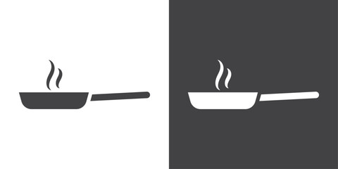 Frying pan icon Thin line illustration set