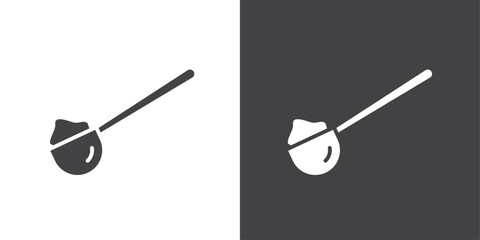 full spoon icon Thin line illustration set