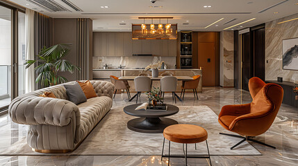 Interior designed a skilled Interior Designer highlighting innovative and creative solutions in a modern penthouse