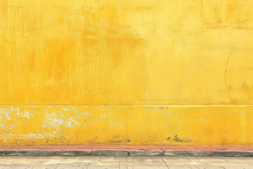 Fototapeta premium horizontal image of a yellow textured concrete wall background, mockup space