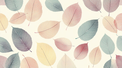 Elegant transparent leaves patterns background