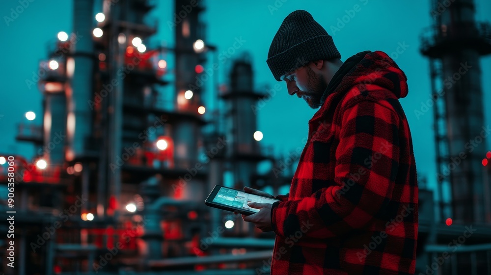 Aufkleber industrial automation of the industry 4.0 or 4th industrial revolution is being demonstrated in smar