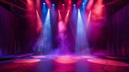 Naklejka premium Modern exhibition stage light background with spotlight
