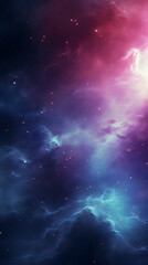 Naklejka premium Digital purple and green nebula starry abstract graphic poster background