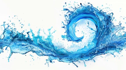 Fototapeta premium Stunning blue water splash with dynamic motion and droplets