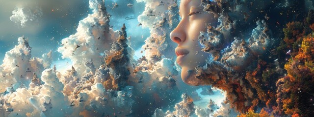 Naklejka premium Remember, Surrealism is all about pushing boundaries and exploring the depths of the imagination. 