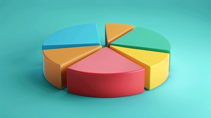 Obraz premium A pie chart infographic displaying market share percentages, with segments and legend for explanations.