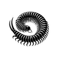 Millipede silhouette vector illustration