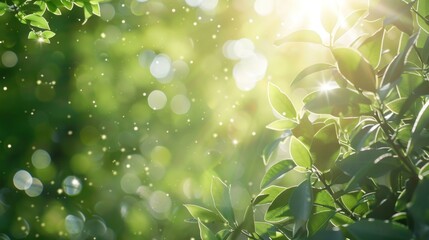 Sunlight Through Green Leaves