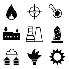 energy environment icons vector set.