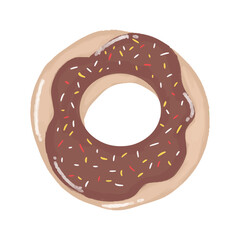 watercolor sweet donut with variant choco design. dessert food, street food