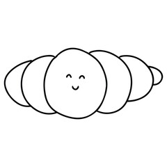 handrawn line lunch doodles element. onigiri, gimbab, coffee, croissant, cupcakes, pancakes, burger