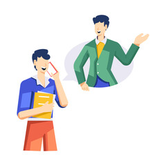 A flat character illustration of business discussion 

