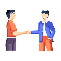 Character based flat illustration of partnership 

