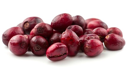 Fototapeta premium Red coffee beans isolated on white background with clipping path : Generative AI