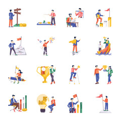 Fototapeta premium Basic RGBBundle of Corporate Life Flat Illustrations