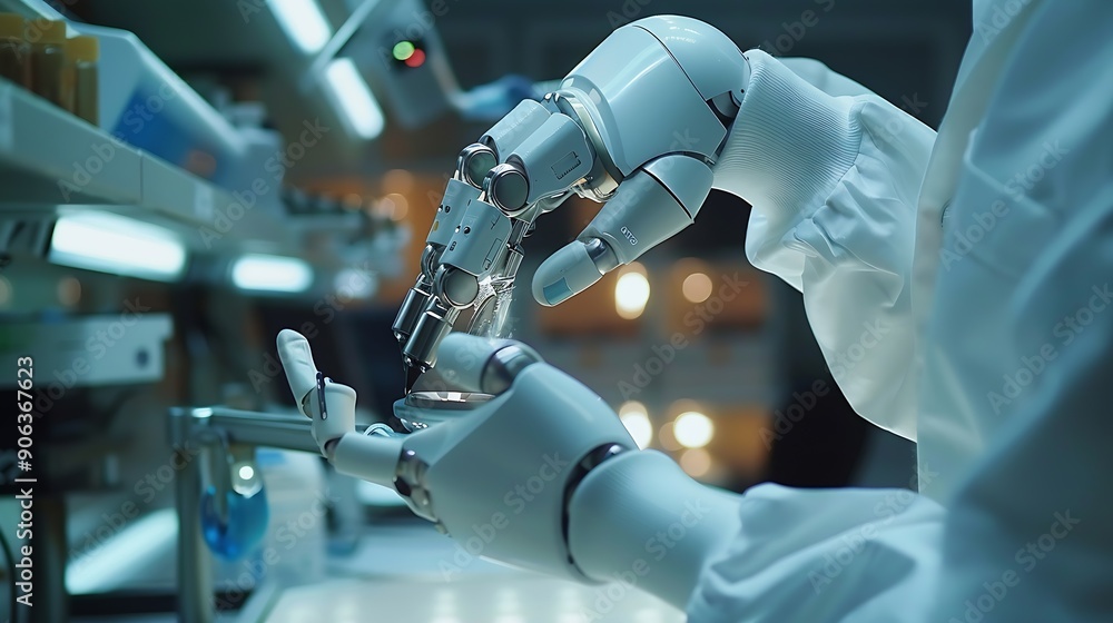 Aufkleber Medical worker using technology smart robot AIConcept of healthcare and medical AI technology services and advance of technology Artificial Intelligence for future healthcare : Generative AI