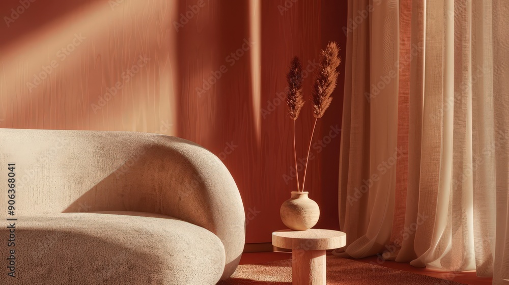 Poster a delicate fusion of warm earth tones and soft textures forms a cozy and inviting abstract backgroun