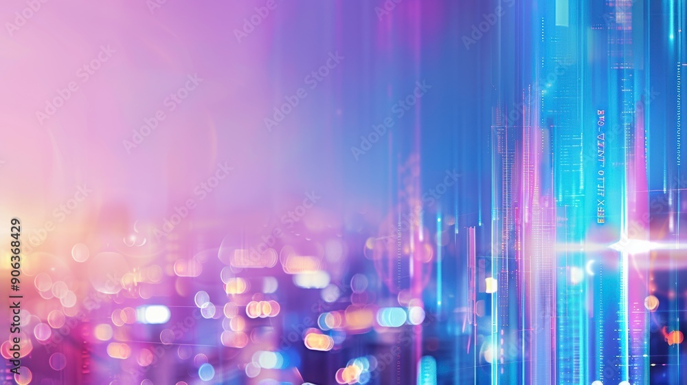 Poster abstract background with glowing lines and bokeh lights. perfect for technology, futuristic, or mode