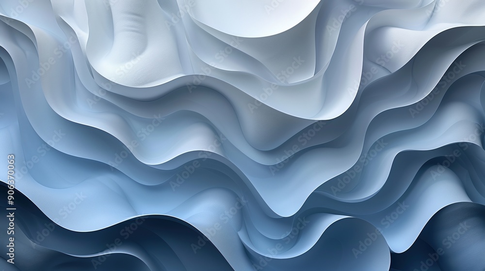 Sticker a soothing abstract design featuring soft blue waves, creating a tranquil and modern visual experien