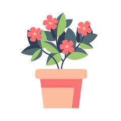 Flower in pot, potted flowers plant for home, houseplant icon design, flower pot clip art, flower bouquet clipart isolated on white background